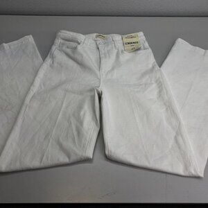 L'Agence Women's Scottie Jeans Blanc White Size 27 Wide Leg High Rise Cotton
